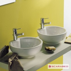 Επικαθήμενος Νιπτήρας Μπάνιου Πορσελάνης Φ40εκ. Scarabeo Luna 8003-300 Λευκό